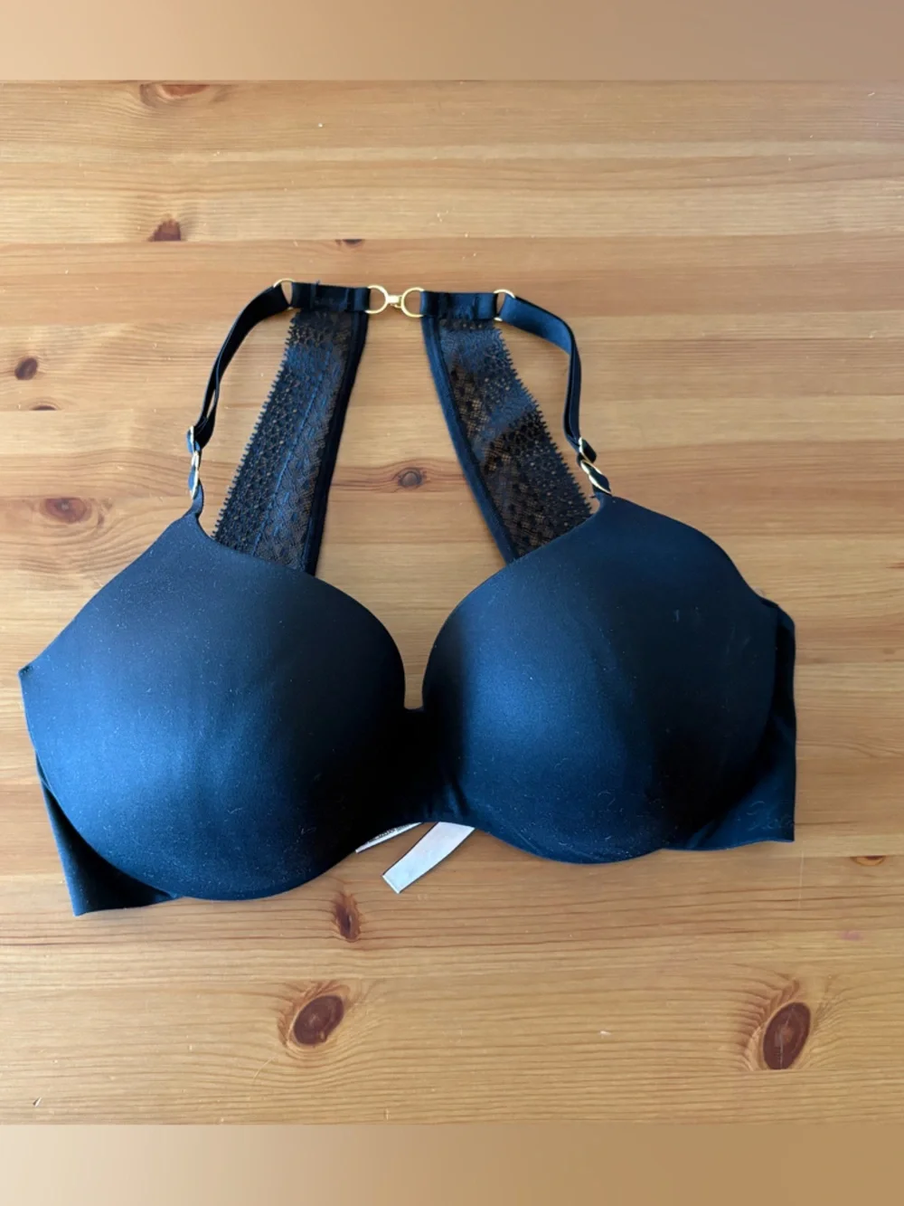 Victoria's Secret Incredible Lightly Lined Demi Bra Size 34DD Racerback Black